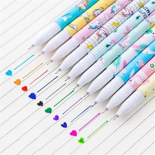 10 Pcs/Color Gel Pen Kawaii Stationery Korean Flower Canetas Escolar Papelaria Gift Office School Supplies