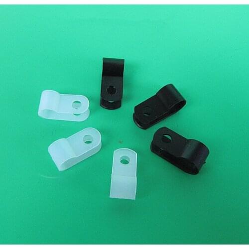 100PCS Cable Clamp Nylon R Type Cord Fixing Wire Clip Fastener For Hose Tube