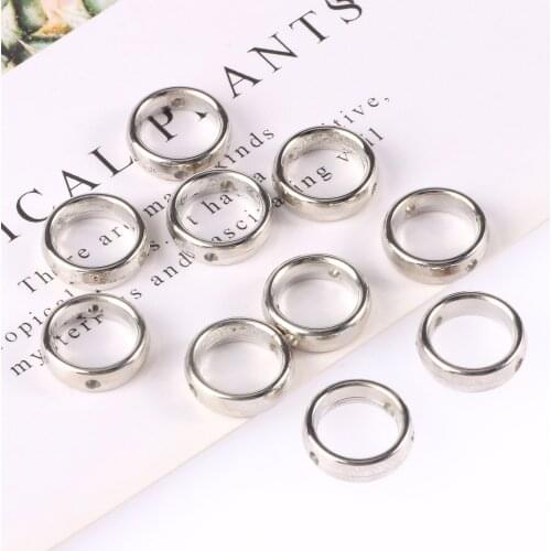 12mm 50pcs Double Hole Ring Spacer CCB Beads Circle Jump Rings Connectors DIY Earrings Pendants For Jewelry Making Accessories