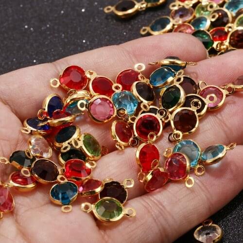 80PCS 8.5mm Stainless Steel Earring Bracelet Necklace Birthstone Connectors in Bulk Beads Findings for DIY Jewelry Making