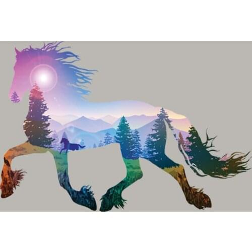 Abstract Horse Fabric Patches Heat Transfer Diy Fashion Appliqued Tops Vinyl Thermal Stickers T-Shirt Jeans Parches