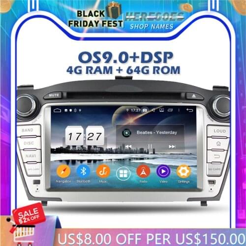 IPS DSP Android 10.0 4GB 64GB ROM Memory Car DVD Player Wifi Bluetooth 5.0 RDS radio GPS Map For Hyundai IX35 TUCSON 2009-2015