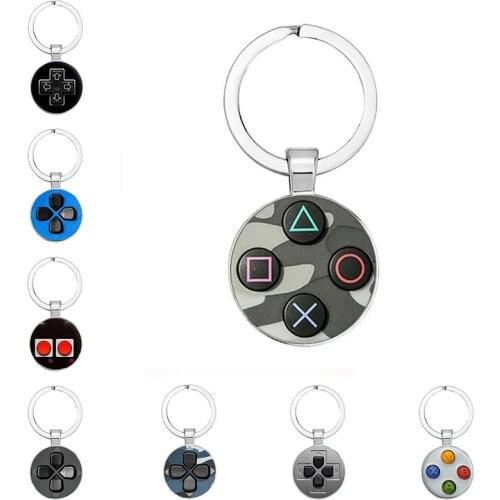 Popular Brand Game Controller Photo Keychain Strange Boyfriend Gift Jewelry Glass Cabochon Dome Keychain