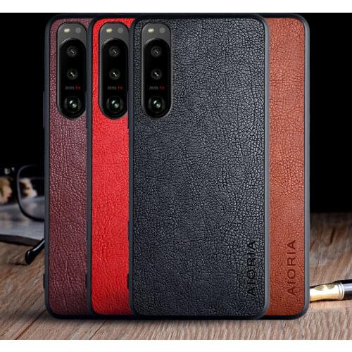Case for Sony Xperia 5 iii funda luxury Vintage Leather skin capa with Slot phone cover for Sony Xperia 5 iii case coque