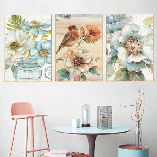 CHENISTORY 3PC Painting By Numbers Kits For Adults White Blue Flower Oil Picture Handmade DIY Gift Modern Home Decor Wall Photos