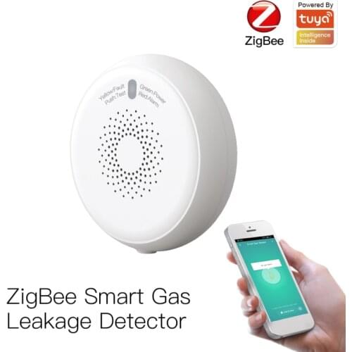 Tuya ZigBee Gas Leak Detector Gas Sensor Detector Voice Warn Sensor Home Security Protection High Sensitive Tuya/Smart Life App