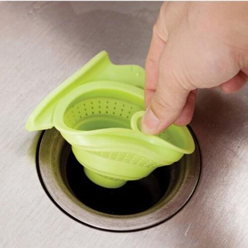 DONYUMMYJO Sink Kitchen Sewer Anti Floor Drain Plug Snail Shape Folding Telescopic Silicone Drain Water Filter