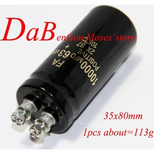 63V 10000uf Electrolytic Capacitor Capacitance Radial 35x80mm (2pcs)