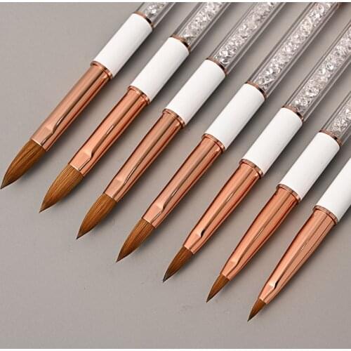 Crystal Acrylic Nail Art Brush Manicure Rhinestone Paint Brush Liquid Powder DIY Nail Drawing Pen UV Gel Polish Nails Lining Pen