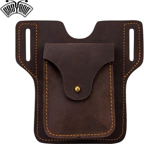 Leather Belt Pouch Mini Waist Pouch iPhone / Smartphone Case Leather / Genuine Leather / Cowhide