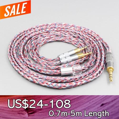 LN007588 16 Core Silver OCC OFC Mixed Braided Cable For Sennheiser HD700 Headphone Earphone 6.5mm XLR 4.4mm
