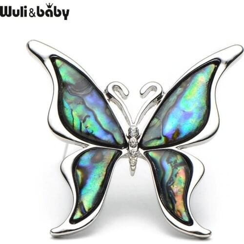 Metal Natural Shell Butterfly Brooches Alloy Insect Animal Women Men Suits Dress Banquet Brooch Pins Fashion Hat Scarf Pins
