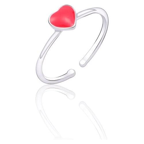 Fashion Red Heart Heart Love Ring Female Charm Metal Ring Simple Men And Women Trend Wedding Ring Tail Ring Gift Jewelry