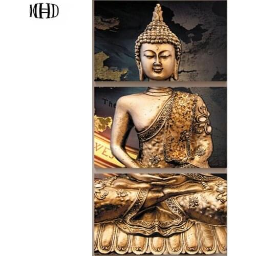 New to a set of 3 DIY diamond painting Buddha icon decoration diamond embroidery full square diamond mosaic Buddha