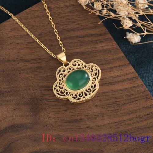 Jade Ruyi Pendant 925 Silver Women Charm Jewelry Chalcedony Necklace Amulet Natural Fashion Crystal Gemstone Zircon Chinese