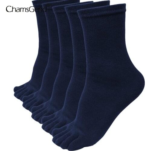 5 Pairs Toe Socks For Man Cotton Solid Colors Five Finger Socks Meia Masculina Socks Sokken Vintage Mans Elastic Short Socks