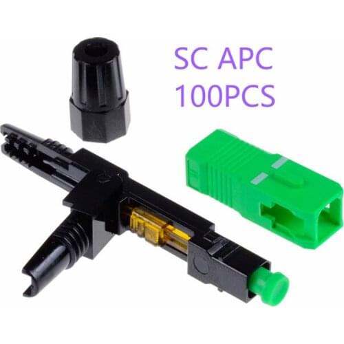 50/100/200PCS/Box SC APC Single-mode Fast Connector fiber optic FTTH quick connector SC APC FTTH Fiber Optic Free Shipping