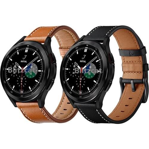High-quality Genuine Leather Watch Bands For Samsung Galaxy Watch 4 40/44mm& Classic 42/46mm Replacement band Wrist strap