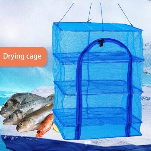 1pc Fish Mesh Hanging Drying Net 3 layers Food Dehydrator Durable Folding 4 Layers Fish Vegetable Dishes Dryer Net Drying Rack