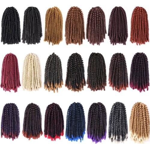 Synthetic Spring Twist Crochet Braids 8" Nubian Twist Hair Spring Twist Hair Extensions Bomb Twist Crochet Hair
