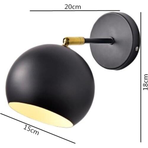 Nordic Simple Macaron Iron E27 Wall Light Modern Ball Style LED Wall Lamp For Living Room Bedroom Porch Aisle Corridor Lighting