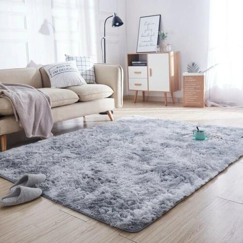 Nordic living room carpet bedroom bedside mat thickening long hair Bay window rug thickening encryption soft carpet dirt durable