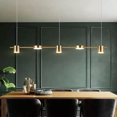 2021 Postmodern Gold or Black LED Chandelier ЛI-OСТРА Pendant Lamp Nordic Bar Coffee Shop Deco lustre Lighting Hanging Fixtures