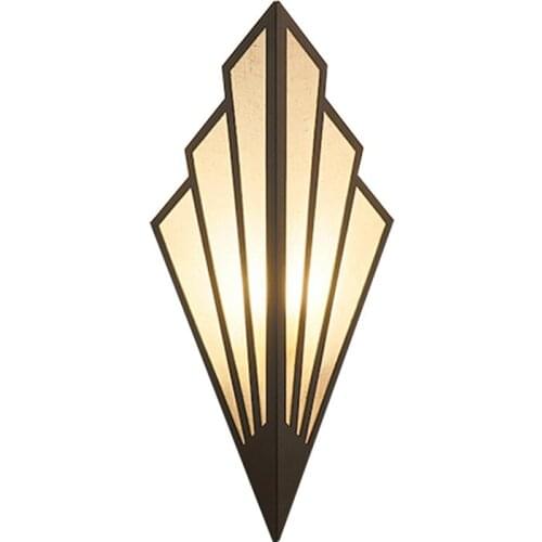 Modern LED Wall Lamp Corridor Stair Lamp European Bedroom Hotel Bedside Wall Lamp Creative Fan-Shaped Wall Lamps