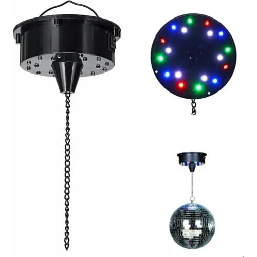 18 LED Lights Glass Rotating Mirror Disco Ball Motor Sound Control Mirror Reflection for Disco DJ Party Stage Light Dropship