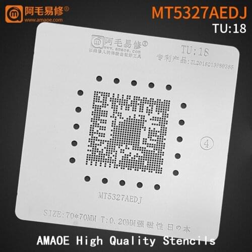 MT5327AEDJ BGA Stencil For LCD TV CPU Chipset Reballing IC Pins Square Hole Soldering Tin Plant Net Heating Template