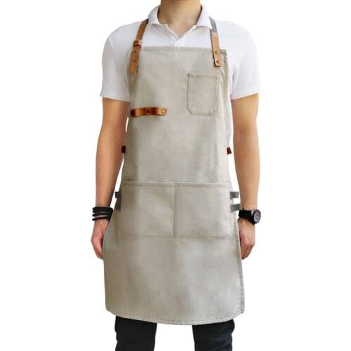 Waterproof Leather Cooking Baking Aprons Waterproof Oil-Proof Kitchen Apron Restaurant Aprons For Women Man Home Kitchen