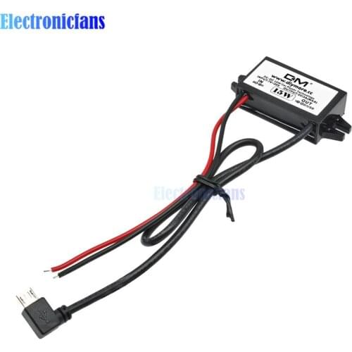 Waterproof DC-DC 12V to 5V 3A Micro USB Converter Step Down Power Supply Module DC/DC Power Converter