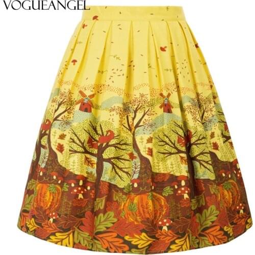 VogueAngel Dropshipping Floral Toucan Print Mid Skirt Cotton Vintage Slim Retro Sexy Skirts Womens Ladies Women Skirt Y2K 3XL