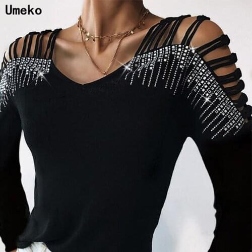 2021 Femme Long Sleeve Womens Diamond Tops New Spring Autumn Blouse Shirt Women Solid Color Shirt Cotton Plus Size Tops