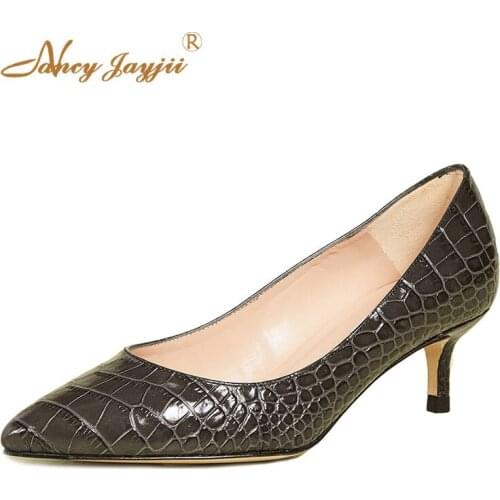 Woman Pumps Mature Audrey Slip-on High Thin Heels Dress Party 2021 Autumn Snake-effect Fashion Plus Size 45 44 43 Shallow Brand
