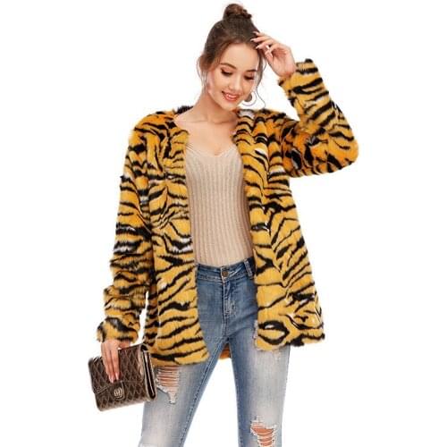 Fur coat Autumn and winter leopard print imitation fur coat female short leopard print artificial fur winter coat women