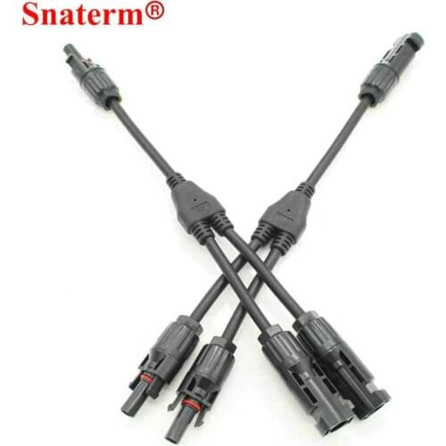 1 Pair 2 Branch Y type Adapter Connectors M/M/F and F/F/M For Solar Panels Cable PV System Waterproof Socket Plug Connector IP67