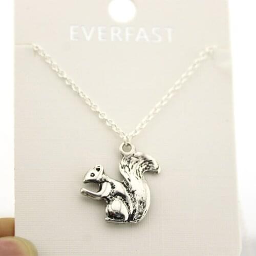 1Pc Cute Squirrel Pendant Gold Silver Rose Gold Vintage Necklaces Women Men Girls Long Necklace Party Festival Jewelry Gifts