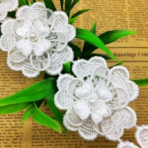 1 Yard Flower Africa Lace For Dress Ribbon Lace Trim Knitting Wedding Embroidered DIY Handmade Patchwork Sewing Supplies Craft