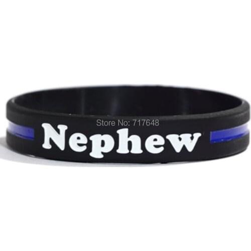 100pcs Nephew Thin Blue Line wristband silicone bracelets free shipping by ePacket A