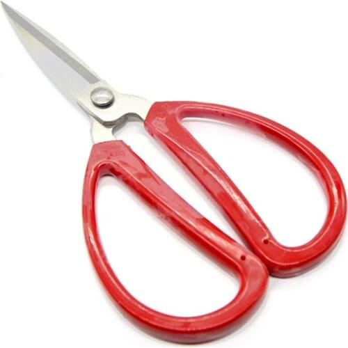 2 pcs lot durable Wangwuquan ABS Red plastic handle 440 stainless steel household scissors free shipping Overall length 174mm