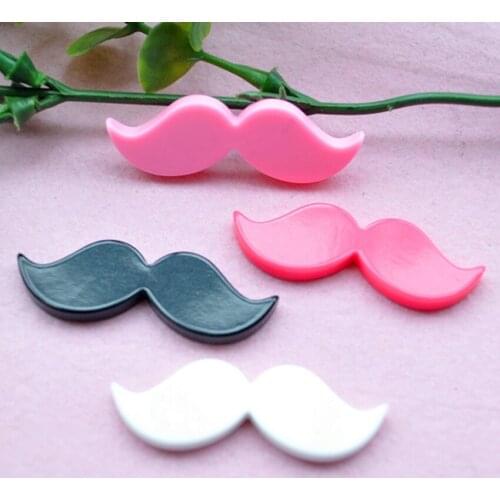 Hot Sale For Diy Decoration 20pcs 44*14mm Kawaii Flat Back Resin Cabochons Moustache