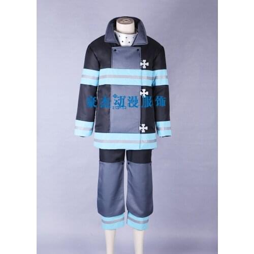 2019 Anime Enn No Shouboutai Fire Force Uniform Shinra Costume Tamaki Maki Firefighter Halloween Outfit with hat Cosplay