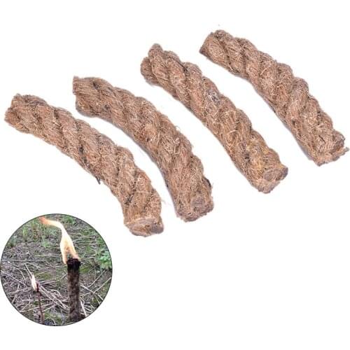 4Pcs Waterproof Fire Lighter Waxed Ropes Waxed Hemp Twine Cord Outdoor Survival Camping Cigarette Lighter Candle
