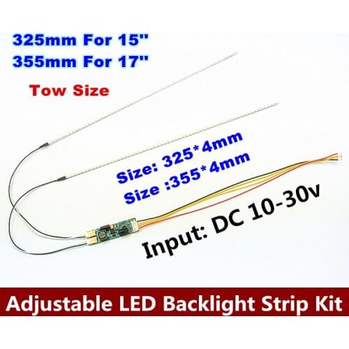 5pcs 15'' 325mm 5PCS 355mm 17'' Adjustable brightness led backlight strip kit,Update inch LCD ccfl panel to LED backlight