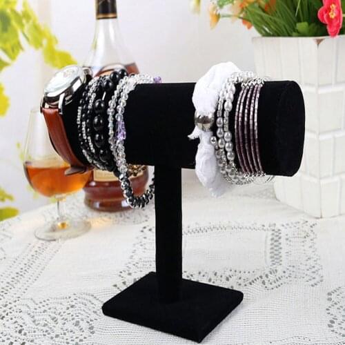 Velvet T-Bar Display Stand Holder Organizer Bracelet Jewelry Watch Headband Rack