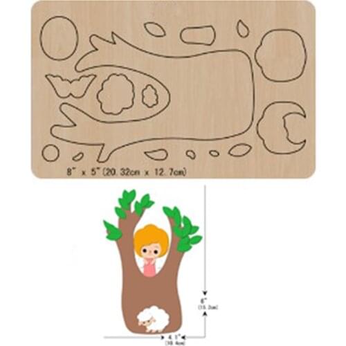 Girl in Tree Wood Cutting Die daughter gift 2021 New Wooden Die Mould For Cut Leather Cloth Fit Common Die Cutting Machines