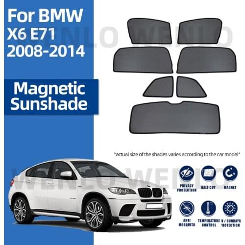 For BMW X6 E71 2008-2014 Front Windshield Car Sunshade Side Window Blind Sun Shade Magnetic Visor Indoor Mesh Curtain Protection