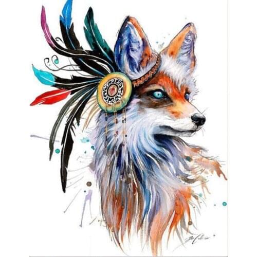 Animal Fox Printed Canvas 11CT Cross-Stitch DIY Embroidery Set DMC Threads Hobby Handiwork Handicraft Craft Gift Different Sales
