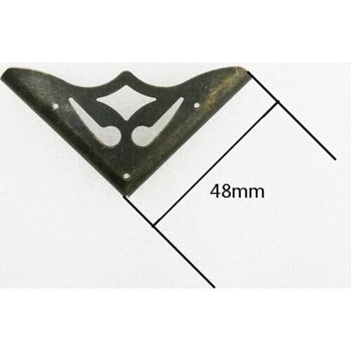 Triangle Corner Cabochon,Wooden Box Corners,Furniture Protector,Decor For Wooden Box,Hollow Protectors,Ancient Bronze Tone,48mm